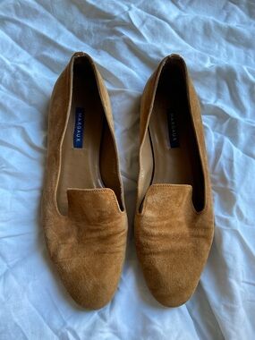 Margaux Suede Slip-On Loafers in Cognac Brown
